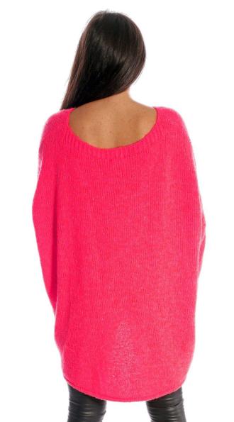 Pullover langarm mit V-Ausschnitt im angesagten Oversize Look Pink